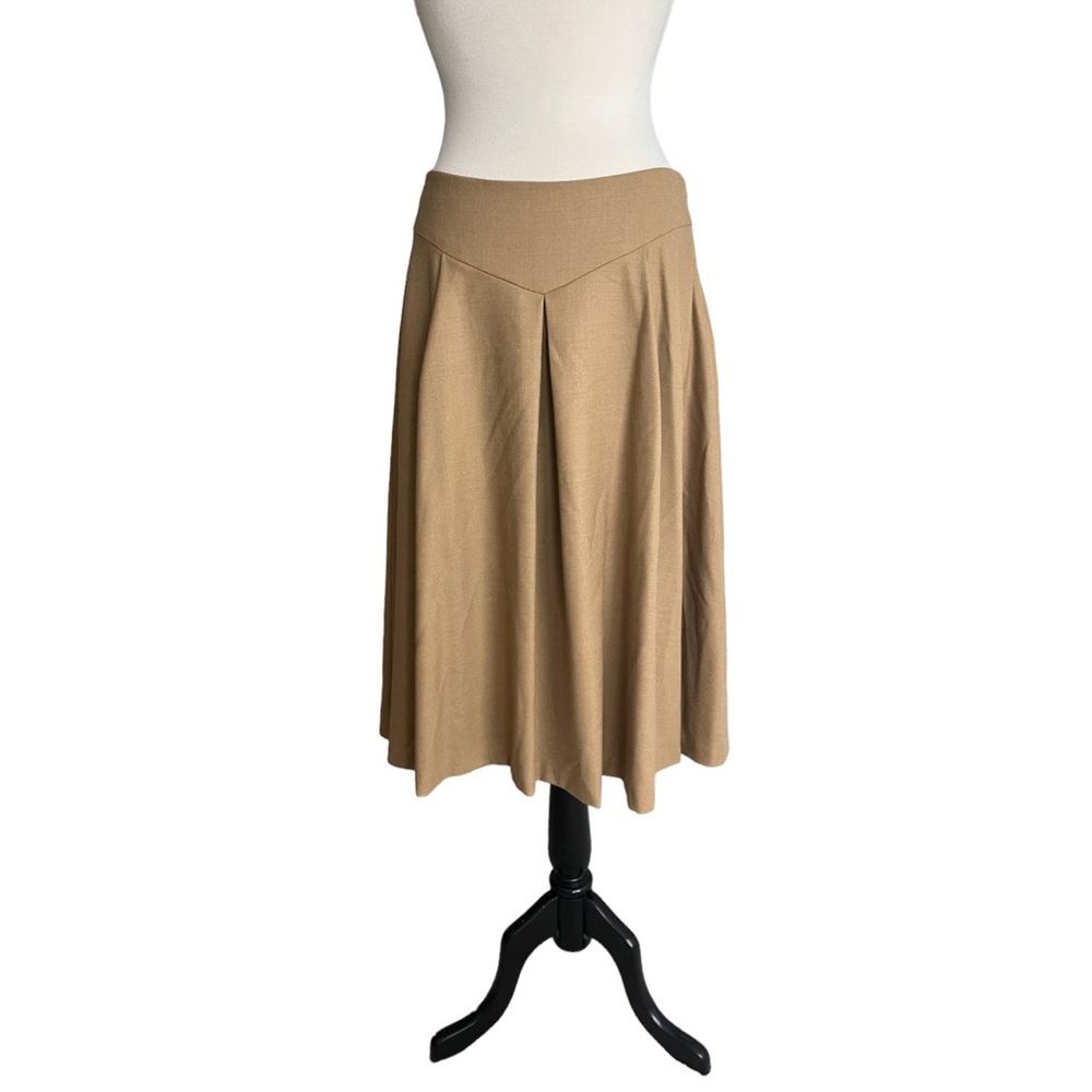 Bloomingdale’s Vintage Wool Blend Midi Skirt Tan Size 8